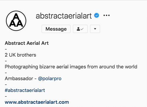 Abstract Aerial Art Instagram bio