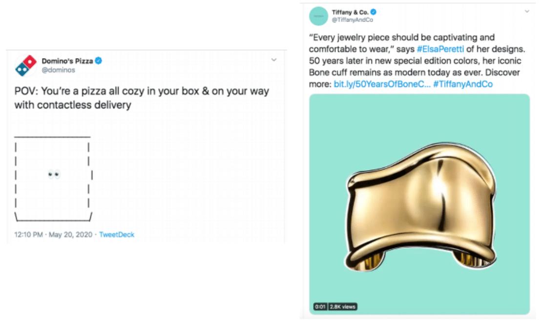 Domino's Pizza and Tiffany and Co Twitter social media strategy