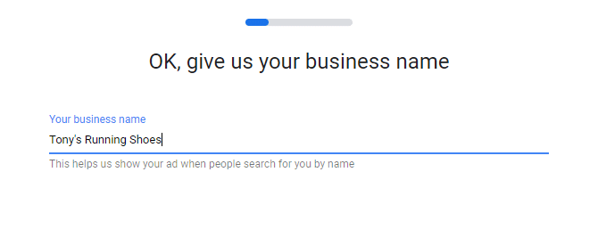 Business name and keywords