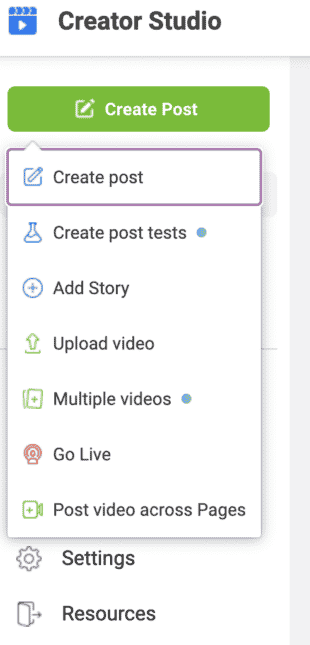 Einen Post in Facebook Creator Studio erstellen