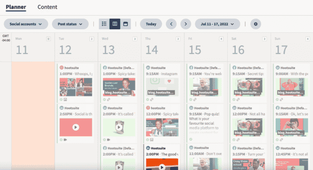 Hootsuite's Planner can be used as a Facebook auto posting tool