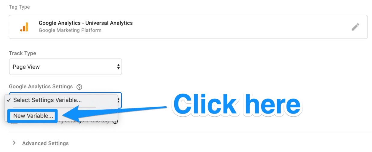 Google Analytics Setting New Variable