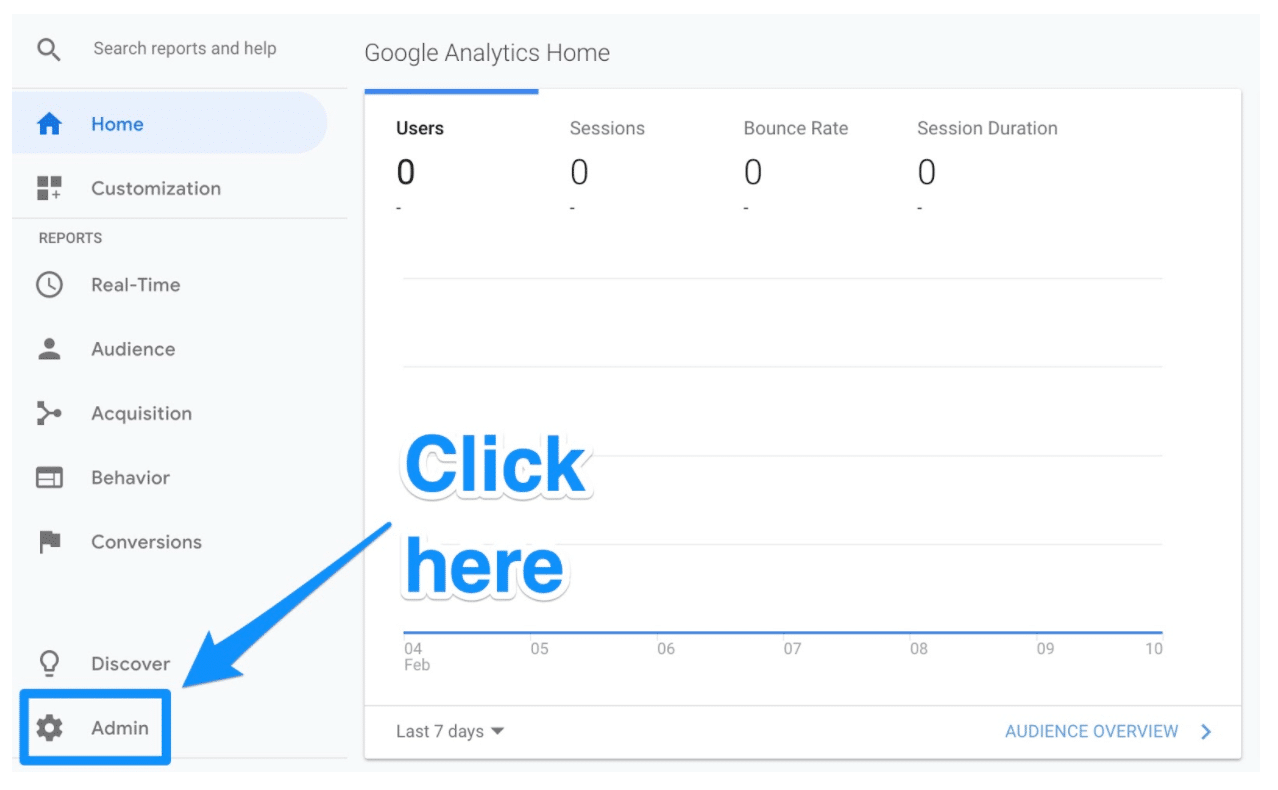 Google Search Console gear icon