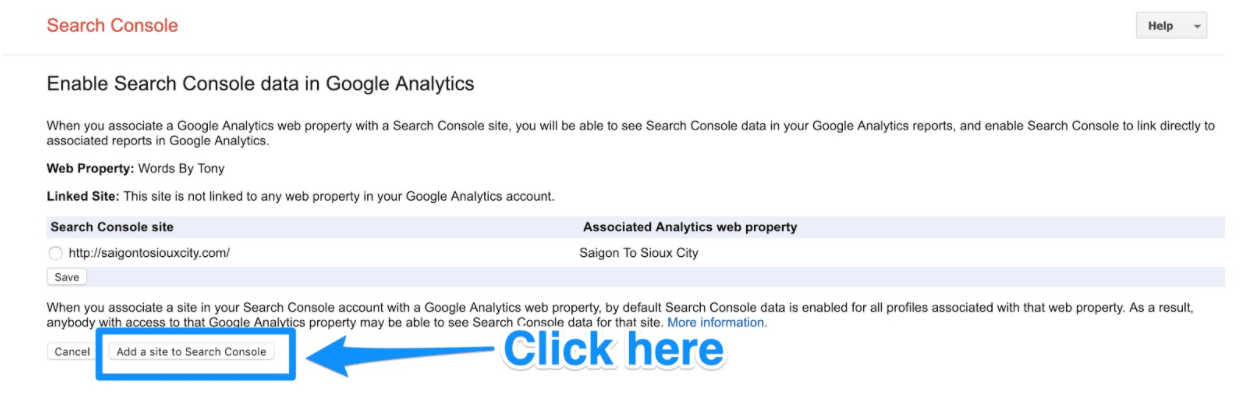 Search console google analytics