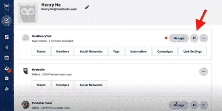 Pausar el contenido programado en Hootsuite