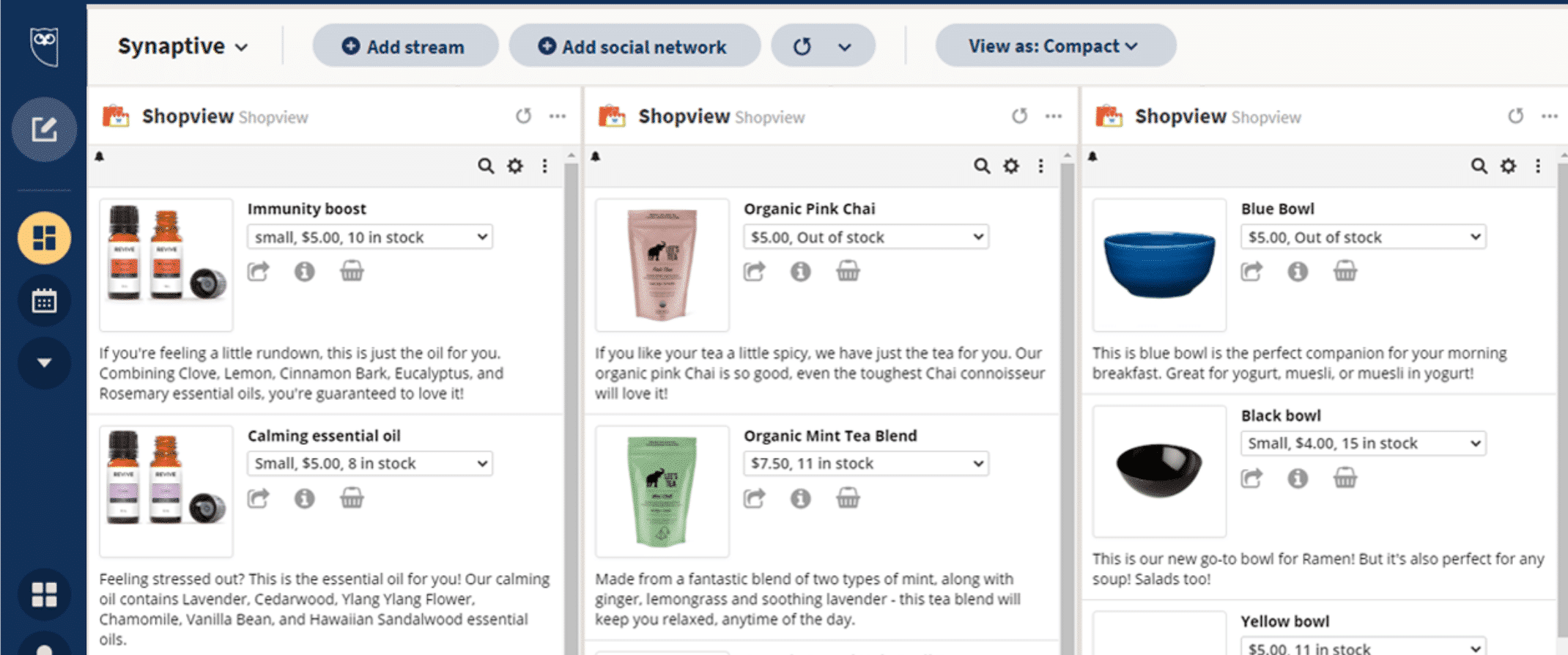 La integración de la app Shopview