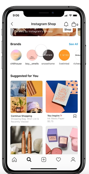 Instagram Shopping-Tab