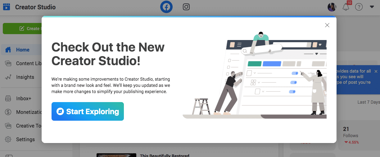 Facebook creator studio