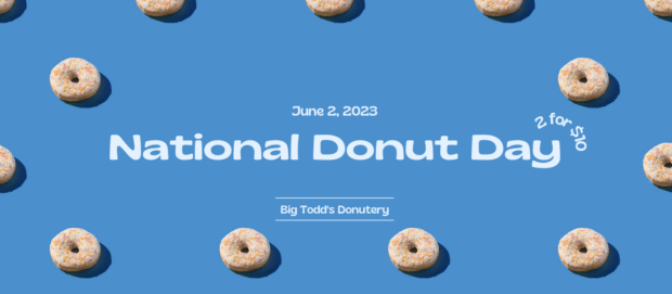 screenshot of the national donut day Facebook shop cover photo