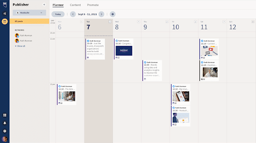 screenshot showing calendar view available to Amplify users