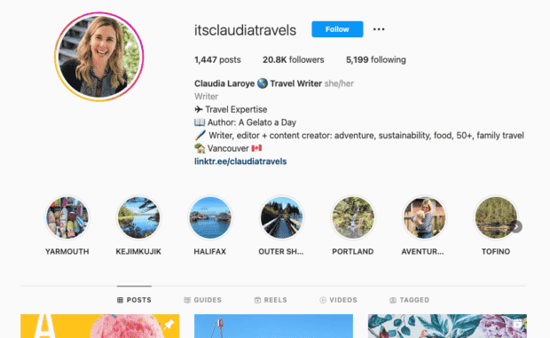 Der Instagram-Name von Claudia Laroye enthält ihre Berufsbezeichnung