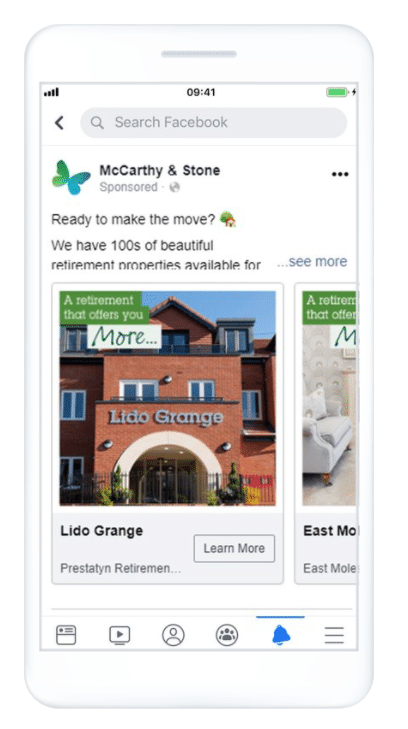 McCarthy & Stone Facebook lead ads