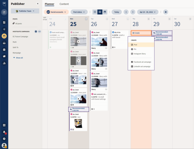 instagram carousels in Hootsuite Planner