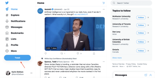 blue tweet button