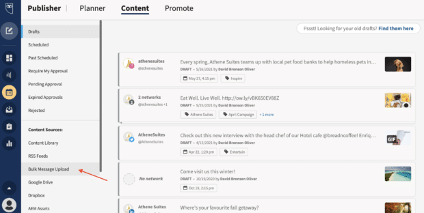 Hootsuite publisher bulk message upload