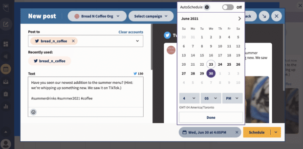 schedule to save tweet