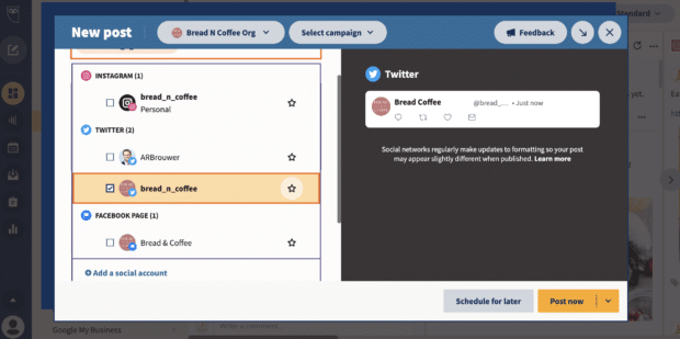 choose connected account