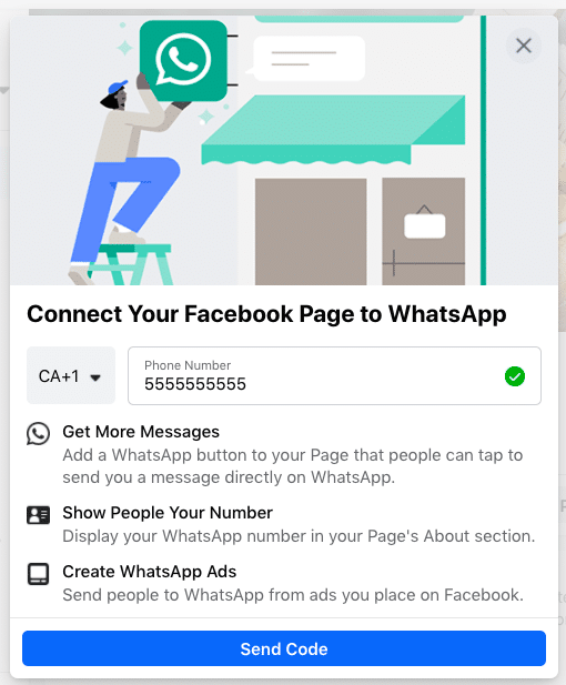 connect Facebook Page to WhatsApp