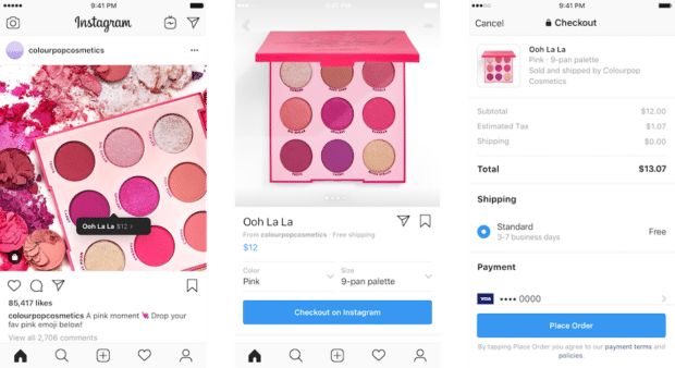 lo Shop su instagram dei prodotti per il trucco Color Pop Cosmetics