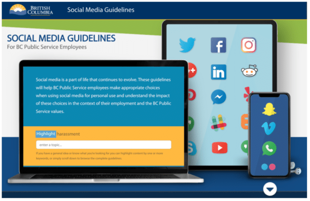 social media guidelines for BC public service employees