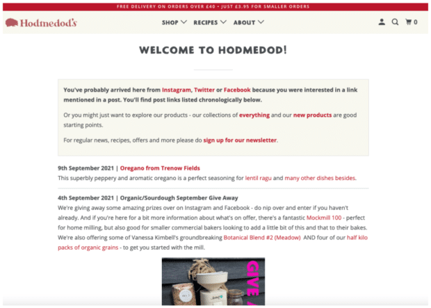 Hodmedod-Landingpage