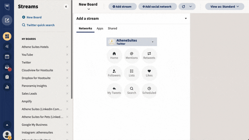 creating a social listening stream to track competitors' mentions in Hootsuite