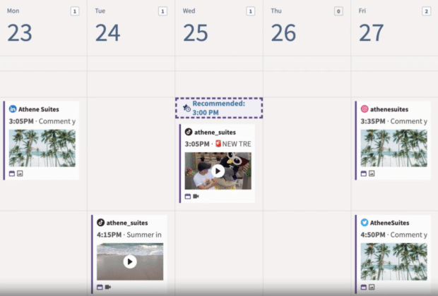 Scheduled TikTok in Hootsuite Planner