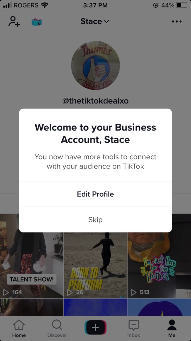 Welcome to your TikTok business account