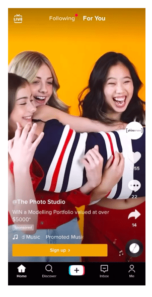 video ad in TikTok For You feed