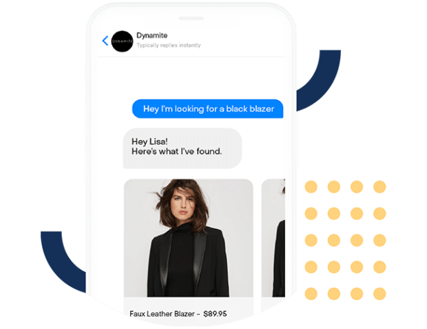 Conversational AI recommending products in Heyday chat