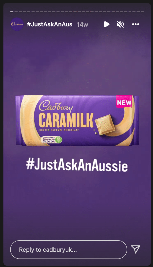 Cadbury UK Just Ask An Aussie Instagram highlight reel