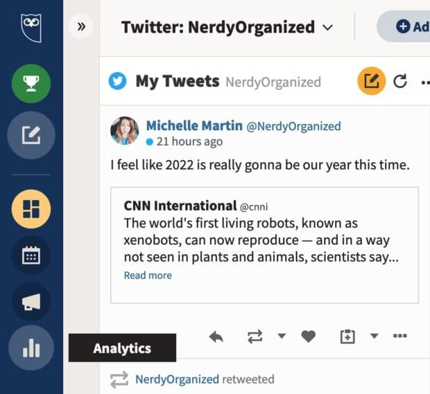 Hootsuite Streams: My tweets on Twitter Analytics