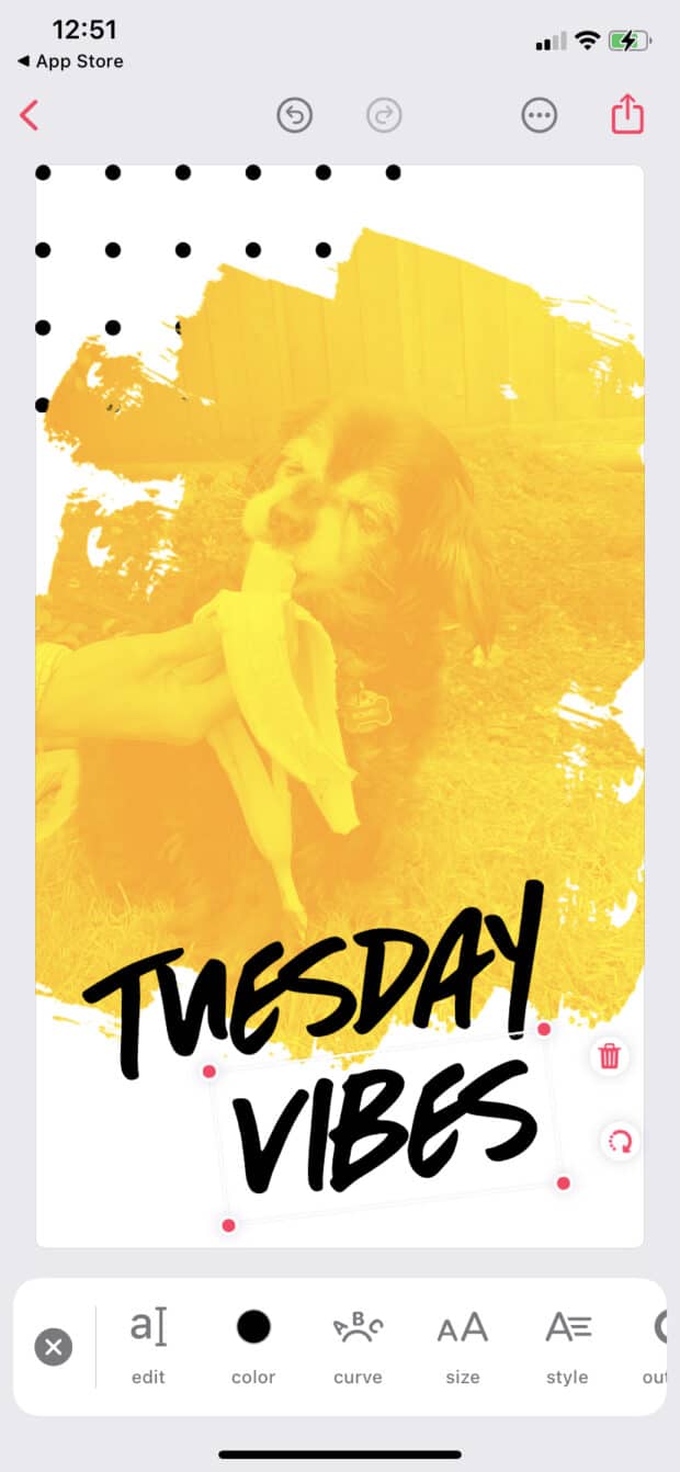 Bazaart Tuesday Vibes graphics - best Instagram editing apps 