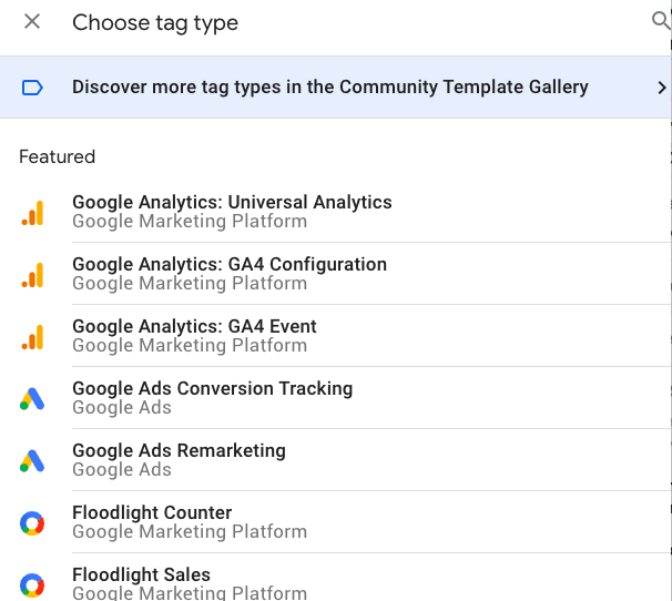 choose tag type Google Analytics: Universal Analytics