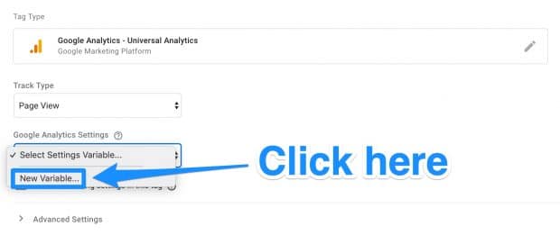 Google Analytics settings new variable