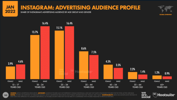 Profil de l'audience publicitaire d'Instagram