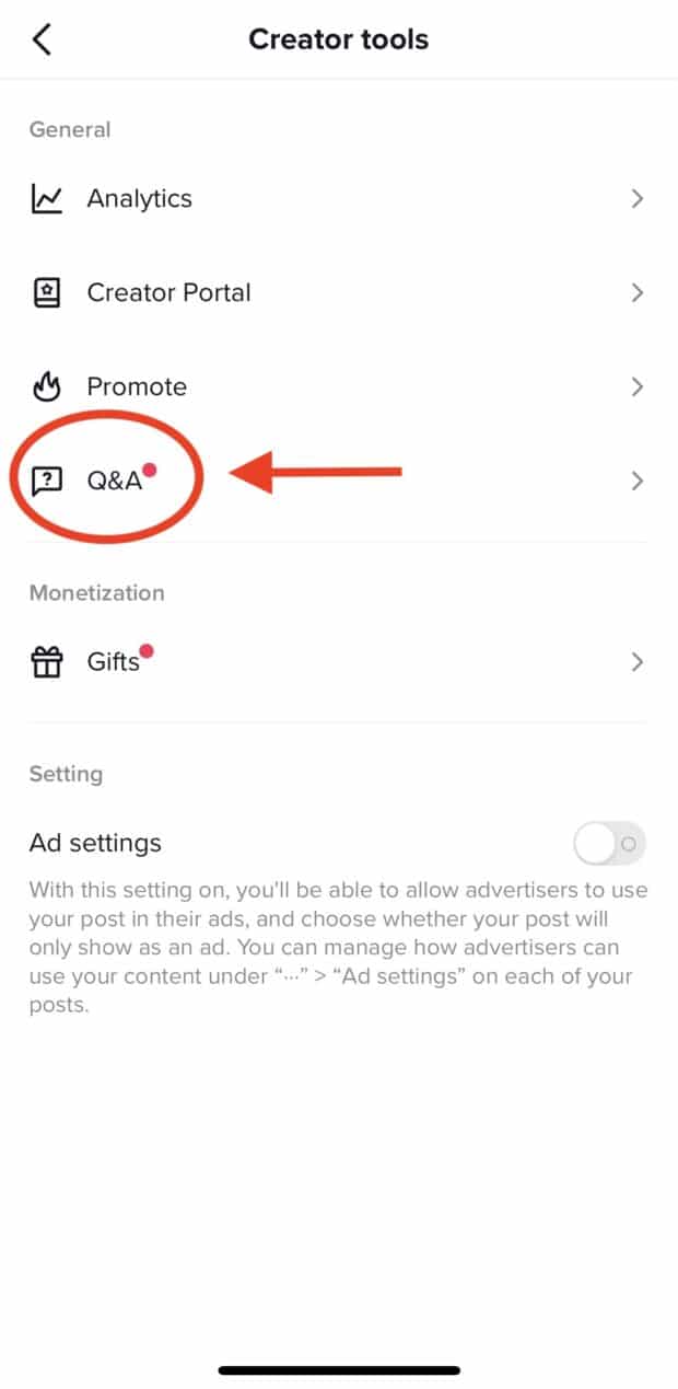 Creator Tools Add Q&A