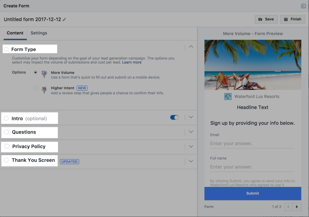 how to create facebook lead ads