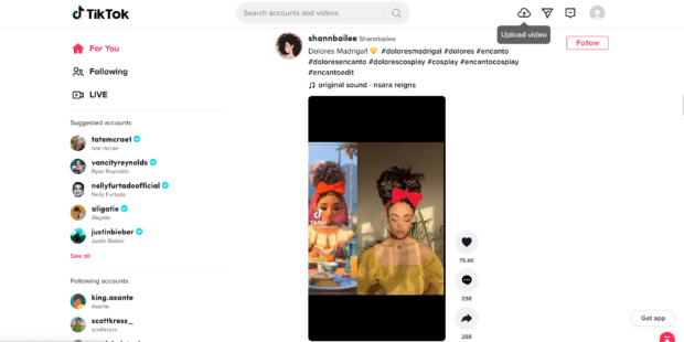 TikTok view in browser