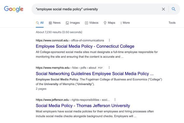 Google search for employee advocacy policies