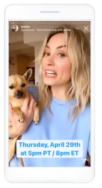 Campaign teaser on Instagram for Petco event