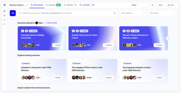 Upfluence: social media marketing tool for retail brands