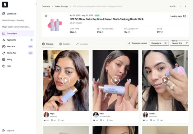Stack Influence: social media marketing tool for retail brands