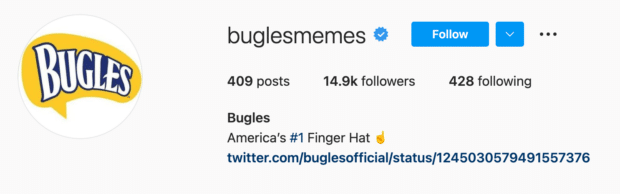 Bugles Instagram Bio