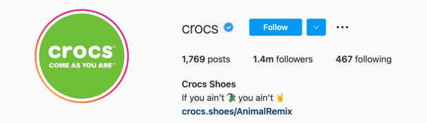 Crocs Instagram Bio