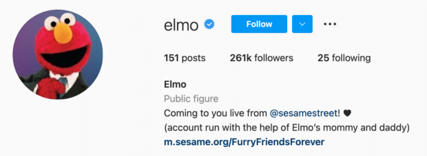 Elmo Instagram Bio