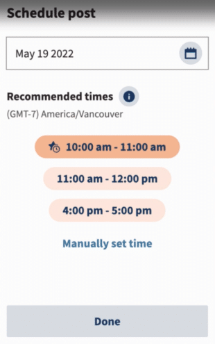 Recommandations Hootsuite des meilleurs horaires pour publier sur TikTok