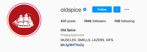 Old Spice Instagram Bio