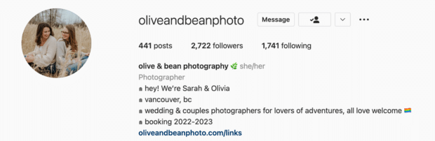 Olive and Bean Instagram Bio