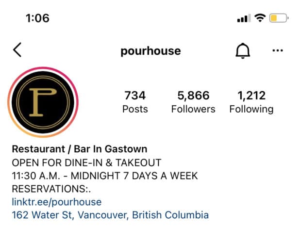 Pourhouse Instagram Bio